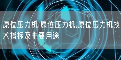 原位压力机,原位压力机,原位压力机技术指标及主要用途(图1)