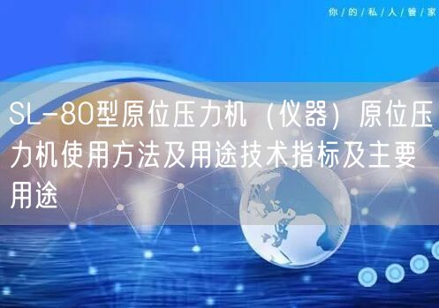 SL-80型原位压力机（仪器）原位压力机使用方法及用途技术指标及主要用途(图1)