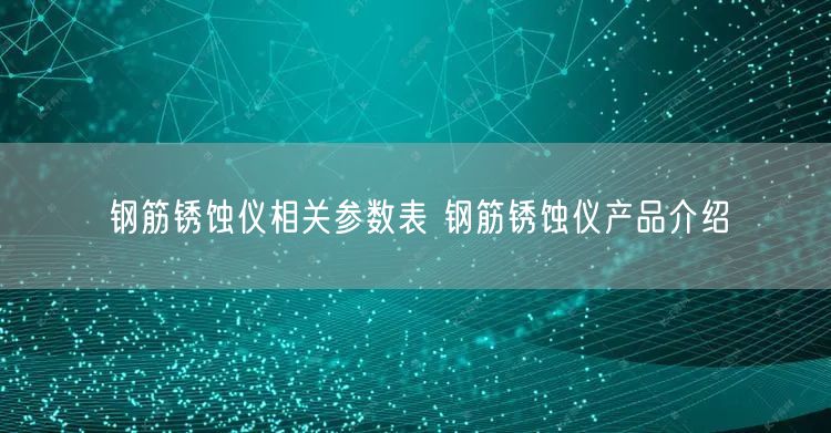 钢筋锈蚀仪相关参数表 钢筋锈蚀仪产品介绍(图1)