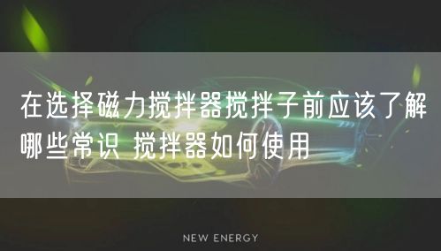 在选择磁力搅拌器搅拌子前应该了解哪些常识 搅拌器如何使用(图1)