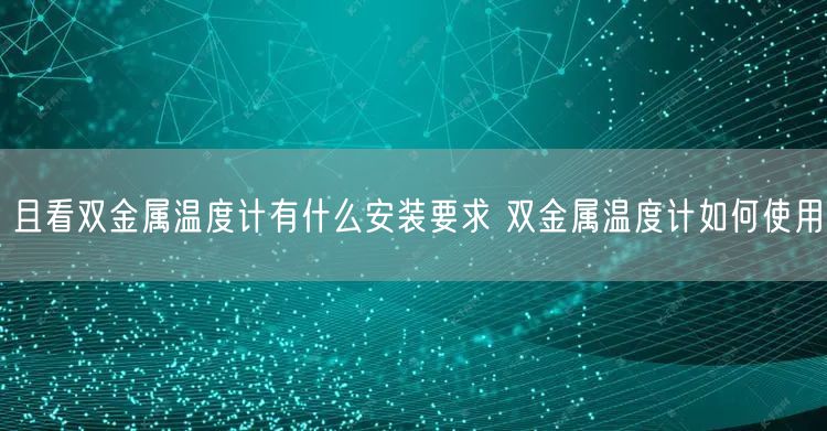 且看双金属温度计有什么安装要求 双金属温度计如何使用(图1)